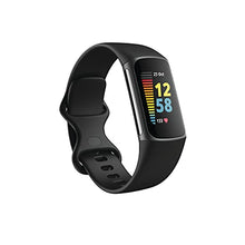Load image into Gallery viewer, Fitbit Charge 5 Advanced Fitness &amp; Health Tracker with Built-in GPS, Stress Management Tools, Sleep Tracking, 24/7 Heart Rate and More, Black/Graphite, One Size (S &amp;L Bands Included)
