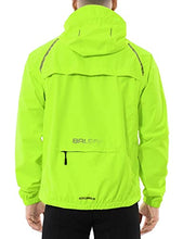 Load image into Gallery viewer, BALEAF Men's Cycling Running Jacket Waterproof Rain Windbreaker Reflective Lightweight Windproof Bike Golf Jacket Fluorescent Yellow Size L
