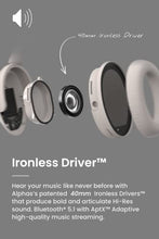 Load image into Gallery viewer, Cleer Audio, Alpha Noise Cancelling Bluetooth Headphones, Microphone, Outer Touch Controls, 35 Hr Battery Life, Stone
