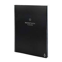Load image into Gallery viewer, Rocketbook Fusion Smart Reusable Notebook - Calendar, To-Do Lists, and Note Template Pages with 1 Pilot Frixion Pen &amp; 1 Microfiber Cloth Included - Infinity Black Cover, Letter Size (8.5&quot; x 11&quot;)
