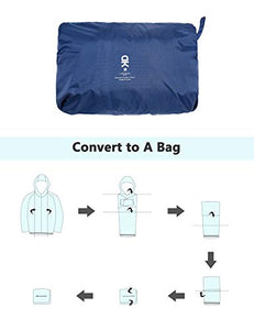 Little Donkey Andy Women's Waterproof Cycling Bike Jacket with Hood, Running Rain Jacket, Windbreaker, Ultralight Packable Navy Size S