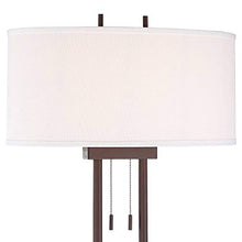 Load image into Gallery viewer, Roscoe Bronze Twin Pole Floor Lamp with Tray Table and USB - Franklin Iron Works
