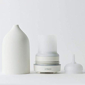 Vitruvi Stone Diffuser, Ceramic Ultrasonic Essential Oil Diffuser for Aromatherapy, White, 90ml Capacity