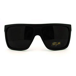 SUPER Dark Black Lens Sunglasses Flat Top Square Oversized Mob Style