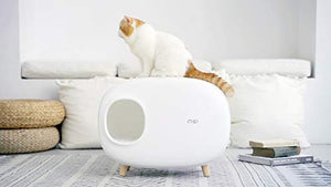 MS Cat Litter Box for Easier Handling of Cat Litter, Enclosed Design, Easy to Clean, Prevent Sand Leakage, Easy Assembly and Large Space, with Cat Litter Scoop