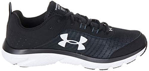 Under Armour mens Charged Assert 8 Running Shoe, Black/White, 11 US