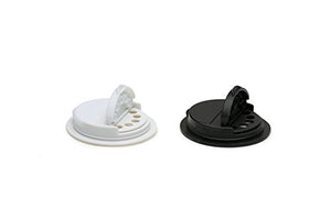 Jarware Spice Lids for Regular Mouth Mason Jars, Set of 2, Black and White