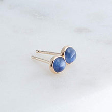 Load image into Gallery viewer, Blue Kyanite Stone 4mm with 14K Gold Filled Stud Earrings
