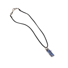Load image into Gallery viewer, Norse Tradesman Natural Untreated 9 Gram Kyanite Pendant Necklace w/ 20" Brown Leather Chord &amp; Easy Clasp
