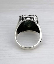 Load image into Gallery viewer, Handmade 925K Sterling Silver Mens Ring With Moss Agate Stone

