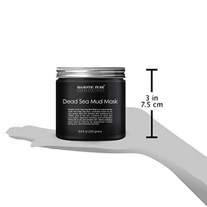 MAJESTIC PURE Dead Sea Mud Mask - Natural Face and Skin Care for Women and Men - Best Black Facial Cleansing Clay for Blackhead, Whitehead, Acne and Pores - 8.8 fl. Oz