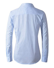 Load image into Gallery viewer, Women's Formal Work Wear Button Down Simple Shirt (225 Light Blue, XL)
