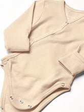 Load image into Gallery viewer, L'ovedbaby Unisex Baby 100% Organic Kimono Bodysuit (Oatmeal, 3-6m)
