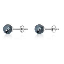 Load image into Gallery viewer, AVORA 925 Sterling Silver 6mm Hematite Ball Stud Earrings
