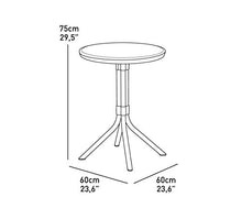 Load image into Gallery viewer, Keter Chelsea 3-Piece Resin Outdoor Patio Furniture Dining Bistro Set with Patio Table and Chairs, Charcoal - 224910
