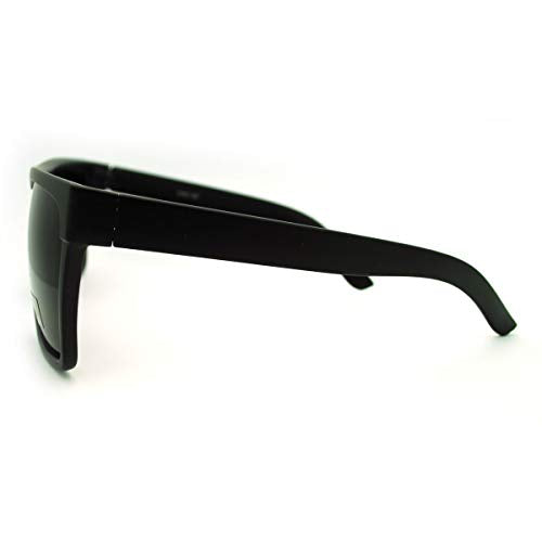 SUPER Dark Black Lens Sunglasses Flat Top Square Oversized Mob Style