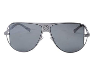 Versace Man Sunglasses, Gunmetal Lenses Metal Frame, 57mm
