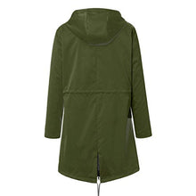 Load image into Gallery viewer, Thenxin Women&#39;s Outdoor Waterproof Jacket Zip Up Drawstring Hooded Long Trench Raincoat(Green,XXXXXL)
