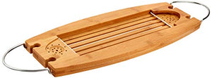 AmazonBasics Deluxe Bamboo Bathtub Caddy Tray