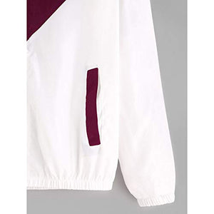 perfectCOCO Sport Coat Women Long Sleeve Patchwork Thin Jacket Hooded Zipper Outwear Hoodie Sweatshirt Red