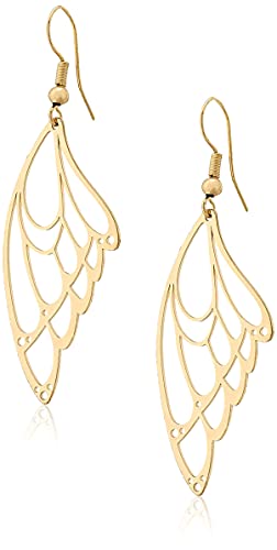14K Gold Plated Metal texture butterfly element earrings simple and fashionable temperament butterfly wing earrings for Women Girl Gifts Valentines/Birthday/ Anniversary / Mother’s Day