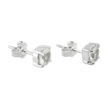 Load image into Gallery viewer, Starborn Danburite Faceted Round Post Earrings in Sterling Silver
