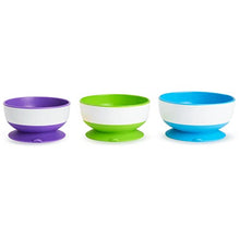 Load image into Gallery viewer, Munchkin Stay Put Suction Bowl,Purple, Green &amp; Blue 3 Pack
