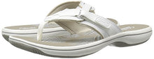 Load image into Gallery viewer, Clarks Women&#39;s Breeze Sea Flip Flop, New White Synthetic, 9 B(M) US
