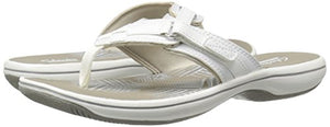 Clarks Women's Breeze Sea Flip Flop, New White Synthetic, 9 B(M) US