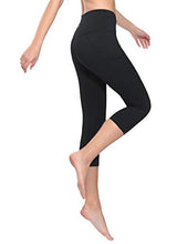 Load image into Gallery viewer, BALEAF Women's Workout Yoga High Waist Capris Pocketed Cropped Leggings 3/4 Exercise Athletic Tights Black Size L
