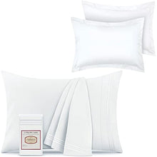 Load image into Gallery viewer, Mellanni 2 Pillow Cases + 2 Pillow Shams Bundle&amp;Save - Bundle Includes: Pillow Cases Standard Size Set of 2 and 2 Standard Pillow Shams (Standard/Queen Size 20" x 30", White)
