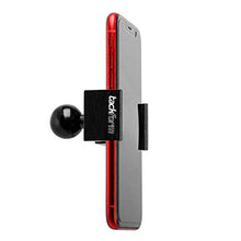 Load image into Gallery viewer, TACKFORM Motorcycle Phone Mount - 1" Ball Connection - Heavy Duty Spring Loaded Phone Holder. Compatible with RAM and ARKON 1 Inch Ball System. Optional Tether Included
