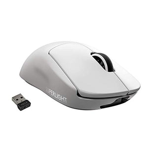 Logitech G PRO X Superlight Wireless Gaming Mouse, Ultra-Lightweight, Hero 25K Sensor, 25,600 DPI, 5 Programmable Buttons, Long Battery Life, Compatible with PC/Mac - White (Renewed)