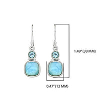 Load image into Gallery viewer, YoTreasure 1.50&quot;Larimar Blue Topaz 925 Sterling Silver Dangle Earrings
