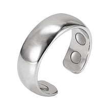 Load image into Gallery viewer, MagnetRX® Magnetic Therapy Pain Ring - Elegant Stainless Steel Ring for Pain Relief, Circulation, Healing &amp; Arthritis Ring - Magnet Therapy Rings for Men (Polished Silver | Size: 8)
