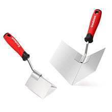 Load image into Gallery viewer, Goldblatt 2 Piece Drywall Corner Tool Set, 5'' Outside Corner Knife &amp; 3-1/2'' Inside Corner Knife, with Soft Grip Handle - Stainless Steel Sheetrock External Corner Trowel &amp; Internal Corner Trowel
