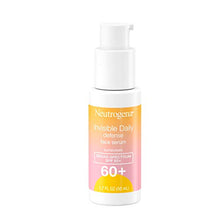 Load image into Gallery viewer, Neutrogena Invisible Daily Defense Face Serum with Broad Spectrum SPF 60+ to Help Even Skin Tone, Oil-Free, Non-Greasy, Antioxidant Complex for Environmental Aggressors, 1.7 fl. oz
