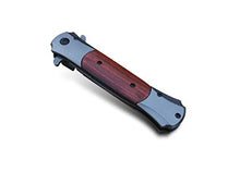 Load image into Gallery viewer, Folding Knife Tactical Pocket Knife Survival- Fast Open Folding Knife Wood Handle - Folding Pocket Knife Assisted Opening - 7CR13Mov Steel 58HRC - for Men Work Outdoor Adventure Hunting Hiking Knife
