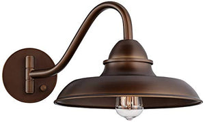 Bowdon Rustic Farmhouse Swing Arm Wall Lamp Industrial Bronze Plug-in Light Fixture Barn Style for Bedroom Bedside Living Room Reading - Franklin Iron Works