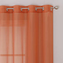 Load image into Gallery viewer, Patio Door Sheer Curtain Panels - Ceiling to Floor Extra Long Voile Drape Curtains Window Treatment for Sliding Glass Door (Burnt Orange,2 Pieces,W 54 x L 95 inches)
