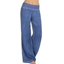 Load image into Gallery viewer, Thenxin Casual Wide Leg Jeans Elastic High Waist Palazzo Denim Long Lounge Trouser Pants（Blue，XXL）
