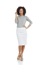 Load image into Gallery viewer, ESTEEZ Jean Skirt for Women Knee Length Manhattan White 8
