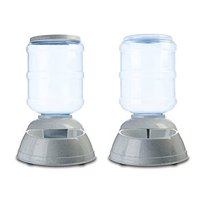 Amazon Basics Gravity Pet Food Feeder and Water Dispenser Bundle, Large (2.5-Gallon Capacity)