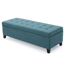 Load image into Gallery viewer, Christopher Knight Home Mission Fabric Storage Ottoman, Dark Teal
