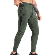 Load image into Gallery viewer, ZENWILL Mens Lightweight Workout Jogger Pants,Men&#39;s Casual Slim Fit Athletic Sweatpants with Zipper Pocket (Small,Army Green)
