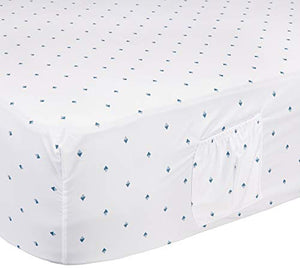 AmazonBasics Soft Microfiber Sheet Set with Elastic Pockets - Full, Tide Pool Diamond