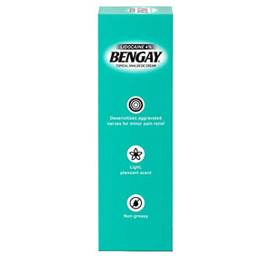 Bengay Pain Relieving Lidocaine Cream, Non-Greasy Topical Analgesic Cream with The Maximum Strength Numbing Relief of 4% Lidocaine HCl, Pleasant and Soothing Tropical Jasmine Scent, 3 oz