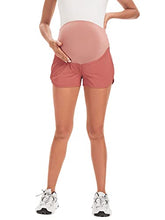 Load image into Gallery viewer, Glampunch Maternity Shorts Over Belly Active Quick-Dry Yoga Shorts Pregnancy Workout Running Short Pants Pink
