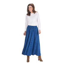 Load image into Gallery viewer, CATALOG CLASSICS Women's Boho Peasant Maxi Skirt -Over-Dyed with Elastic Waistband, Rayon 36" L - Denim - Large
