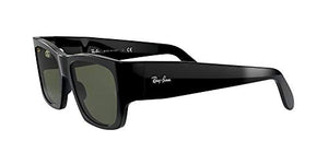 Ray-Ban unisex adult Rb2187 Nomad Sunglasses, Shiny Black/Green, 54 mm US